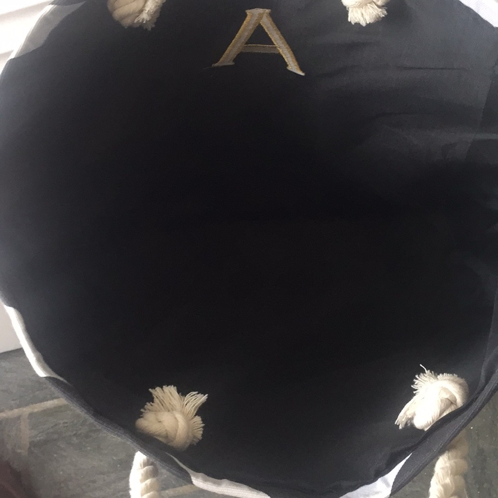 Canvas Cotten Beach Bag with Gold “A” - Picture 3 of 3
